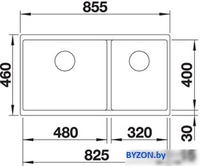 Кухонная мойка Blanco Subline 480/320-U (темная скала) 523585 - фото2