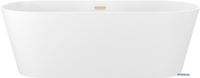 Ванна Wellsee Shell 180x80 28170404R (отдельностоящая ванна белый глянец, экран, ножки, сифон-автомат золото) - фото