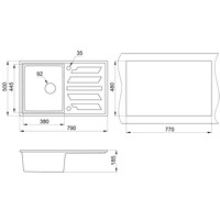 Кухонная мойка Granula 8002 (графит) - фото2
