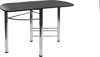 Кухонный стол ВВР Пристенный (камень темный/хром, ЛДСП) - фото2