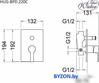 Смеситель Blue Water HUG-BPD.220C Смеситель Blue Water HUG-BPD.220C