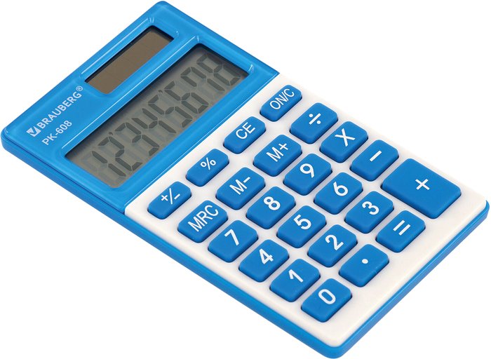 Калькулятор BRAUBERG PK-608-BU 250519 (синий) Калькулятор BRAUBERG PK-608-BU 250519 (синий)