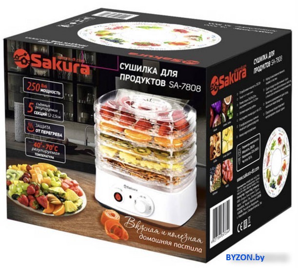 Сушилка для овощей и фруктов Sakura SA-7808 Сушилка для овощей и фруктов Sakura SA-7808