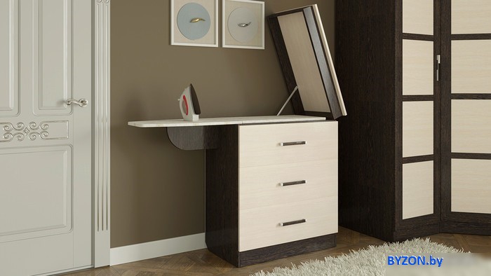 Комод Трия Со встроенной гладильной доской (венге цаво/дуб белфорт) Комод Трия Со встроенной гладильной доской (венге цаво/дуб белфорт)
