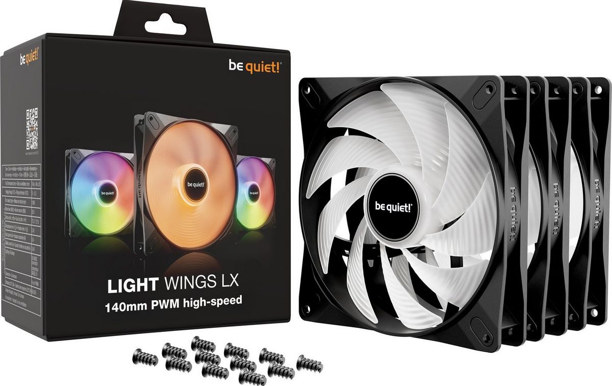 Комплект вентиляторов для корпуса be quiet! Light Wings LX 140mm PWM HS 3-Pack BL130 Комплект вентиляторов для корпуса be quiet! Light Wings LX 140mm PWM HS 3-Pack BL130
