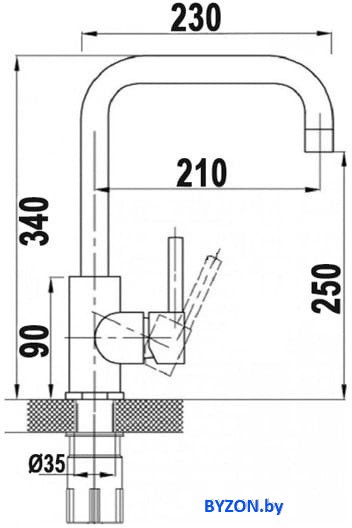 Смеситель Wisent WP49-098-4-25 Смеситель Wisent WP49-098-4-25