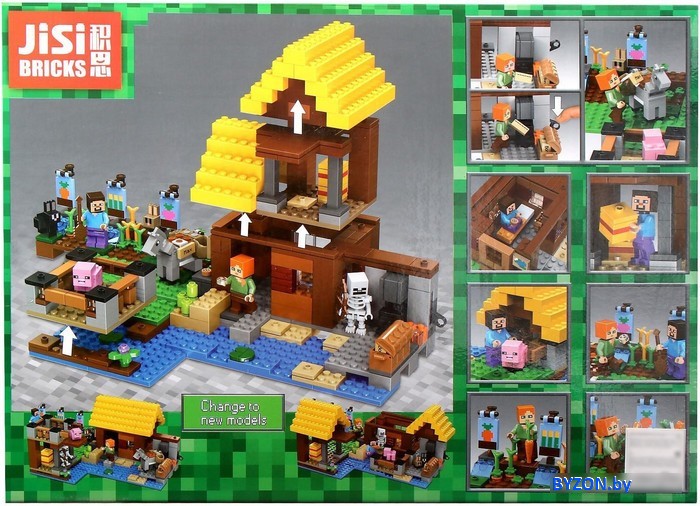 Конструктор Jisi Bricks Мой мир 840 Фермерский домик Конструктор Jisi Bricks Мой мир 840 Фермерский домик