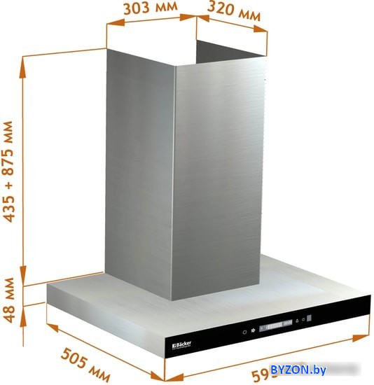 Кухонная вытяжка Backer CH60E-TGL200 SSBK Glass Кухонная вытяжка Backer CH60E-TGL200 SSBK Glass