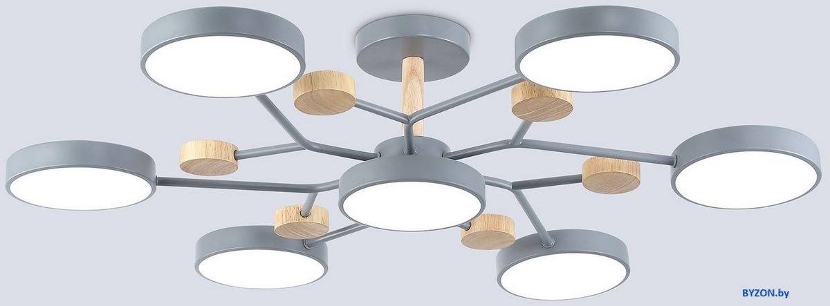 Подвесная люстра Ambrella FL4865/7 GR/WD (серый/дерево) Подвесная люстра Ambrella FL4865/7 GR/WD (серый/дерево)