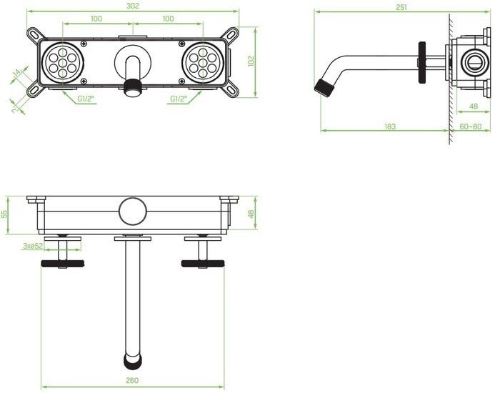 Смеситель Laveo Muro BAU 722P Смеситель Laveo Muro BAU 722P