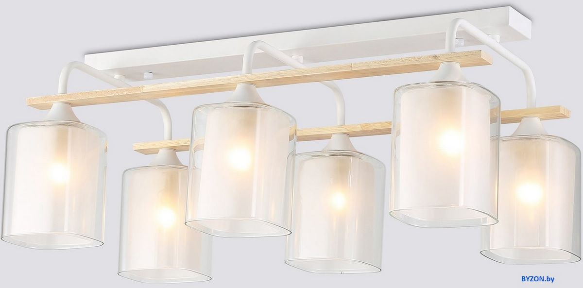 Люстра средней высоты Ambrella TR3033247/6 WH/WD (белый/дерево) Люстра средней высоты Ambrella TR3033247/6 WH/WD (белый/дерево)