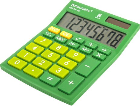 Бухгалтерский калькулятор BRAUBERG Ultra-08-GN 250509 (зеленый) Бухгалтерский калькулятор BRAUBERG Ultra-08-GN 250509 (зеленый)
