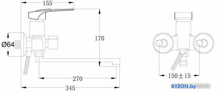 Смеситель РМС SL55-006E Смеситель РМС SL55-006E