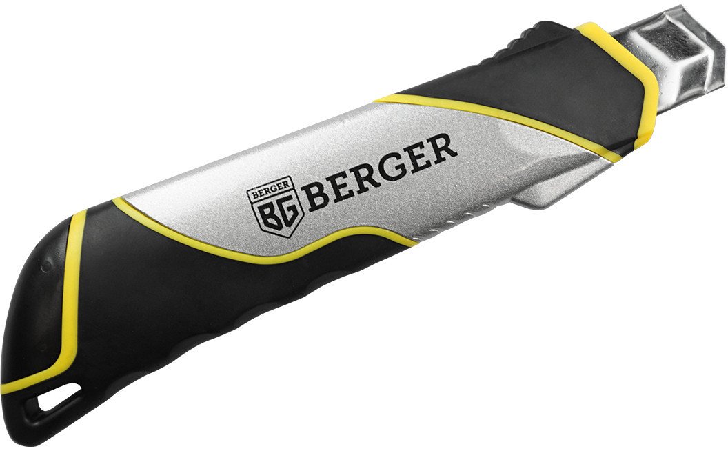 Нож строительный Berger Металлический с сегментированным лезвием 18мм BG1351 Нож строительный Berger Металлический с сегментированным лезвием 18мм BG1351