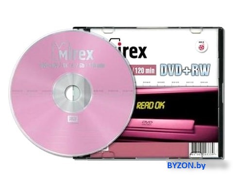 DVD+RW диск Mirex 4.7Gb 4x Mirex slim UL130022A4S DVD+RW диск Mirex 4.7Gb 4x Mirex slim UL130022A4S