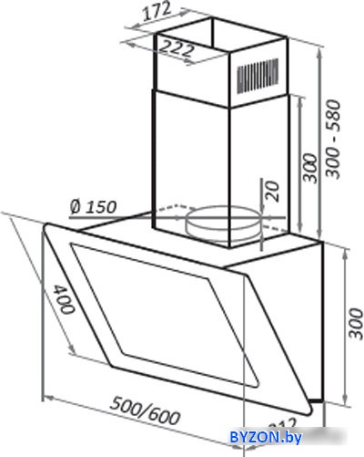 Кухонная вытяжка HOMSair Elf Push 60 Glass (белый) Кухонная вытяжка HOMSair Elf Push 60 Glass (белый)