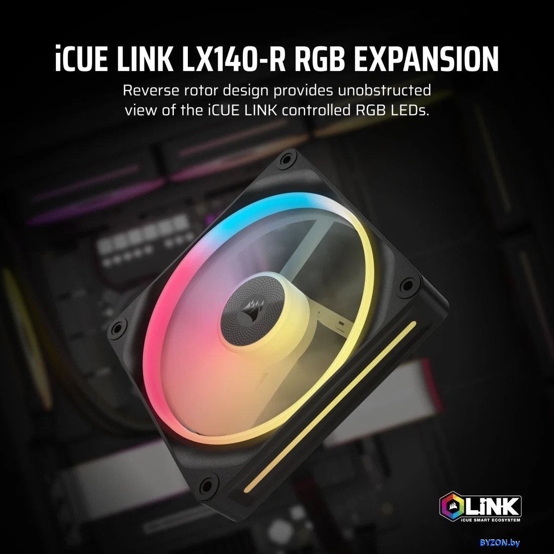 Вентилятор для корпуса Corsair iCUE LINK LX140R RGB Reverse CO-9051051-WW Вентилятор для корпуса Corsair iCUE LINK LX140R RGB Reverse CO-9051051-WW