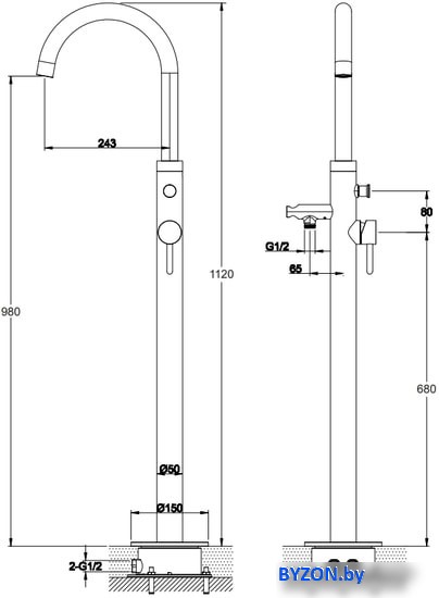 Смеситель Omnires Y1233BL Y Смеситель Omnires Y1233BL Y