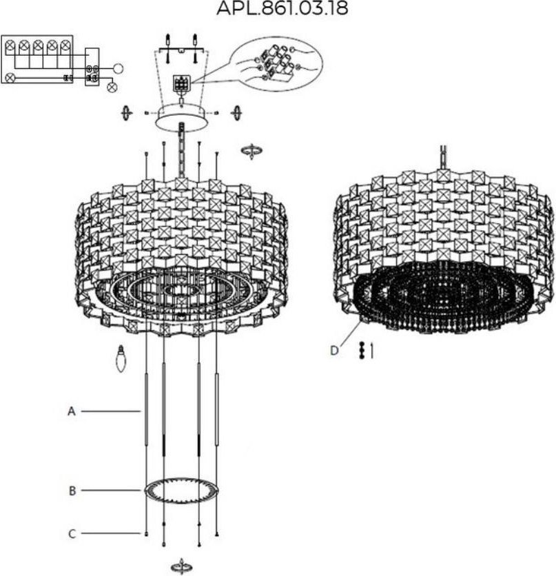 Подвесная люстра Aployt APL.861.03.18 Подвесная люстра Aployt APL.861.03.18