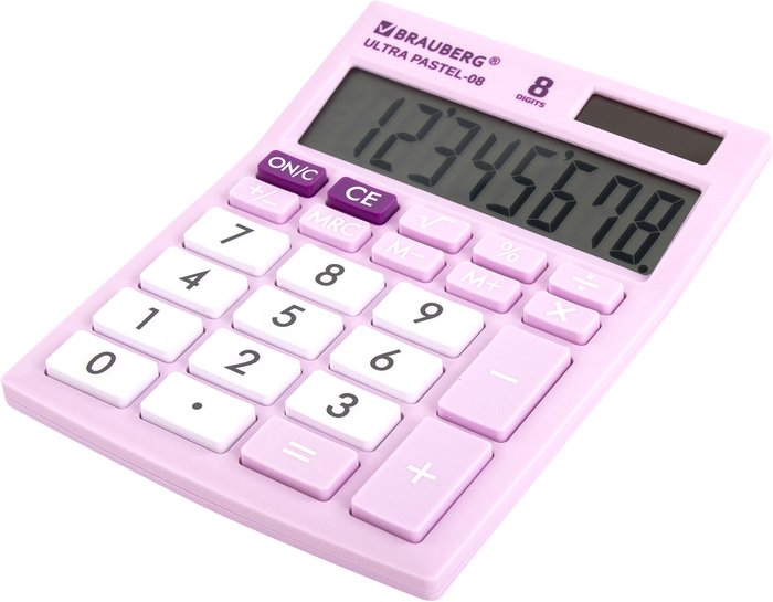 Бухгалтерский калькулятор BRAUBERG Ultra Pastel-08-PR 250516 (сиреневый) Бухгалтерский калькулятор BRAUBERG Ultra Pastel-08-PR 250516 (сиреневый)