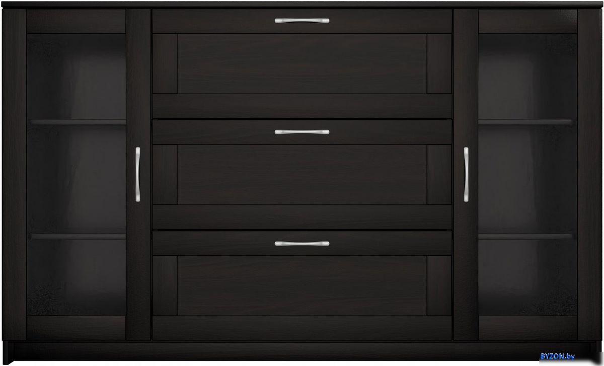 Тумба Mio Tesoro Сириус 2 двери со стеклом и 3 ящика 156x95 2.02.03.370.5 (дуб венге) Тумба Mio Tesoro Сириус 2 двери со стеклом и 3 ящика 156x95 2.02.03.370.5 (дуб венге)