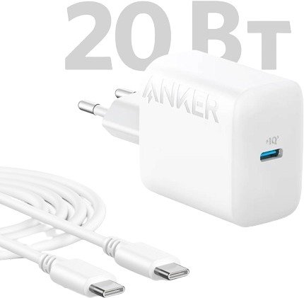 Сетевое зарядное Anker 312 20W USB-C Wall Charger + C Сетевое зарядное Anker 312 20W USB-C Wall Charger + C