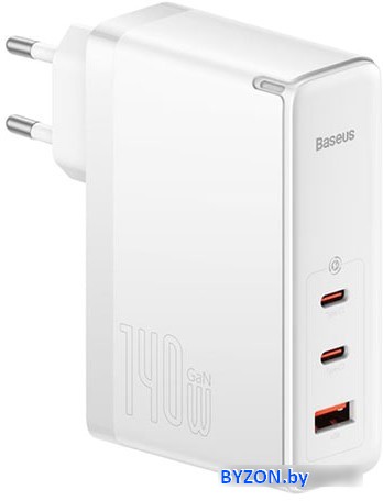 Сетевое зарядное Baseus GaN5 Pro Fast Charger 2C+U 140W EU (белый) Сетевое зарядное Baseus GaN5 Pro Fast Charger 2C+U 140W EU (белый)