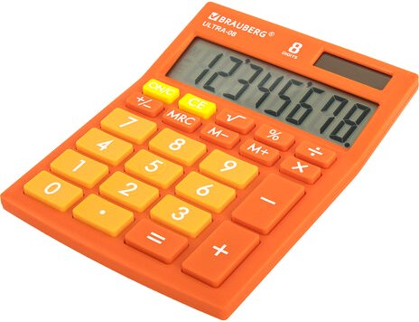 Бухгалтерский калькулятор BRAUBERG Ultra-08-RG 250511 (оранжевый) Бухгалтерский калькулятор BRAUBERG Ultra-08-RG 250511 (оранжевый)