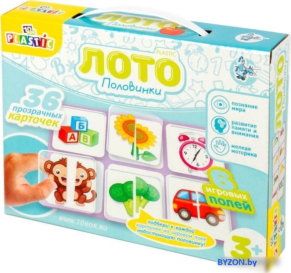 Развивающая игра Десятое королевство 10KOR Plastic Лото Половинки 04015 Развивающая игра Десятое королевство 10KOR Plastic Лото Половинки 04015