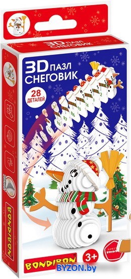 3Д-пазл Bondibon Снеговик ВВ5642 3Д-пазл Bondibon Снеговик ВВ5642