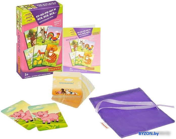 Развивающая игра Bondibon Ку-ка-ре-ку! И все, все, все… 3 в 1 ВВ4710 Развивающая игра Bondibon Ку-ка-ре-ку! И все, все, все… 3 в 1 ВВ4710