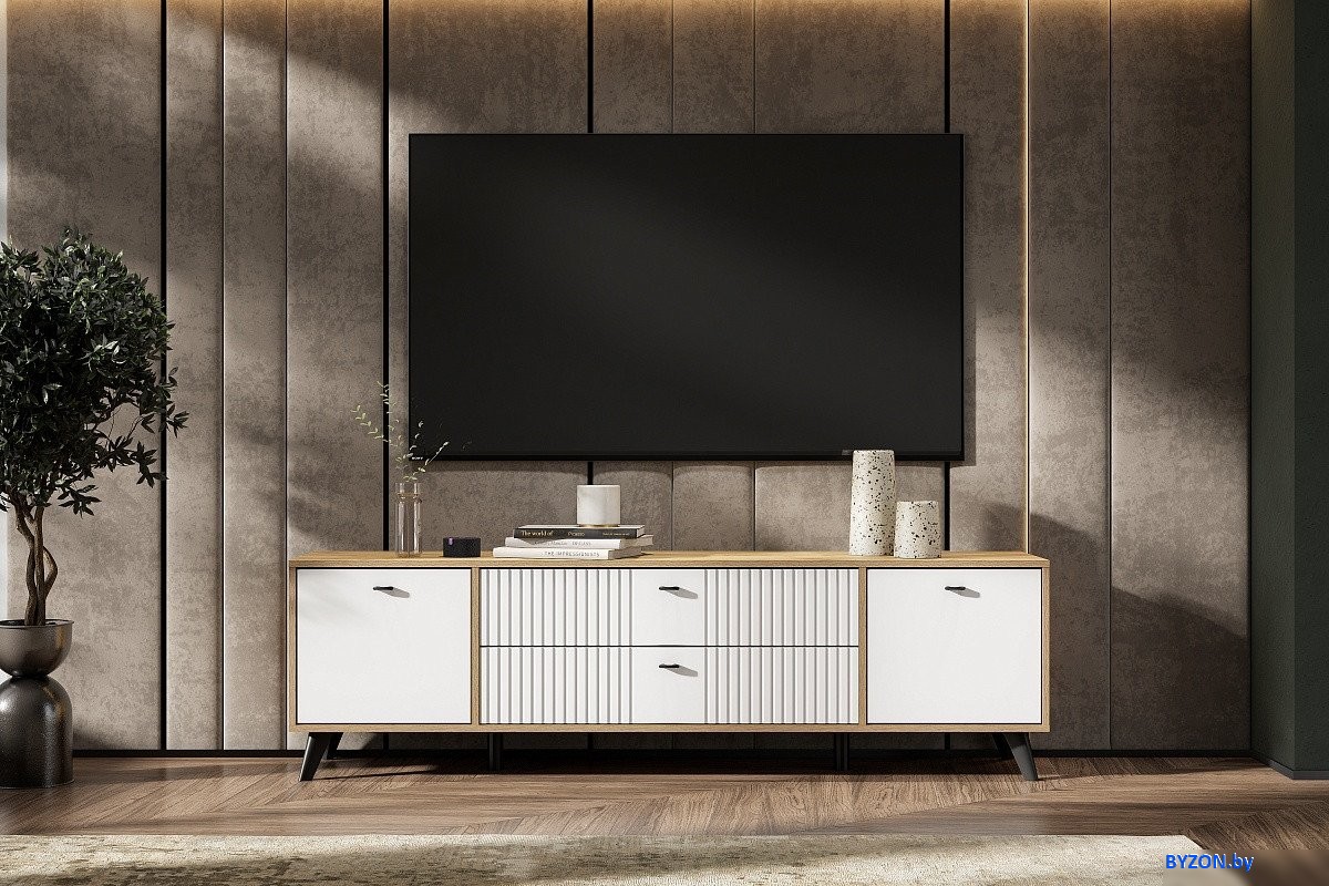 Тумба SV-Мебель МС Милан К (дуб золотой/белый матовый) Тумба SV-Мебель МС Милан К (дуб золотой/белый матовый)