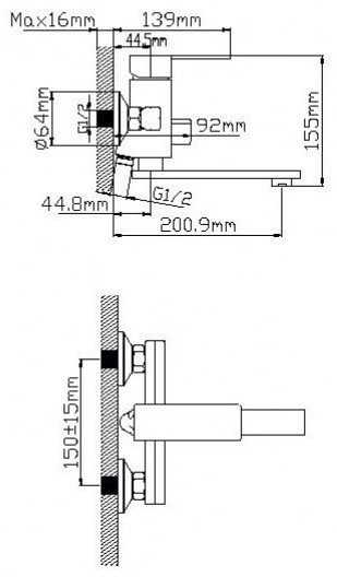 Смеситель Wisent WP30006 Смеситель Wisent WP30006