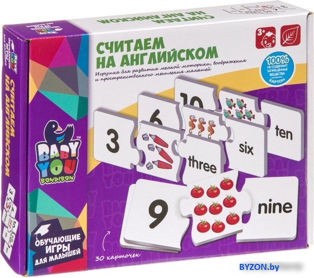 Мозаика/пазл Bondibon Baby You Считаем на английском ВВ3932 Мозаика/пазл Bondibon Baby You Считаем на английском ВВ3932