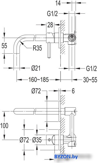 Смеситель Omnires Y1215H CR Смеситель Omnires Y1215H CR