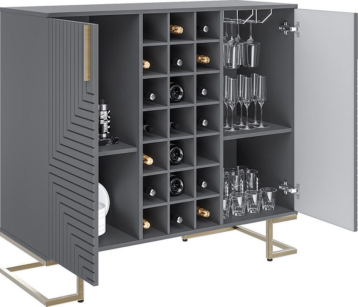 Комоды, тумбы Involux Неаполь 233H211 (графит/черный матовый/золото) Комоды, тумбы Involux Неаполь 233H211 (графит/черный матовый/золото)