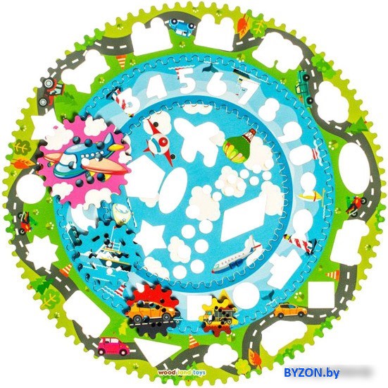 Трафарет WoodLand Toys Спирограф для рисования. Транспорт 122107 Трафарет WoodLand Toys Спирограф для рисования. Транспорт 122107