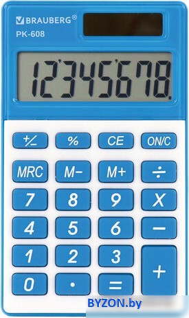Калькулятор BRAUBERG PK-608-BU 250519 (синий) Калькулятор BRAUBERG PK-608-BU 250519 (синий)