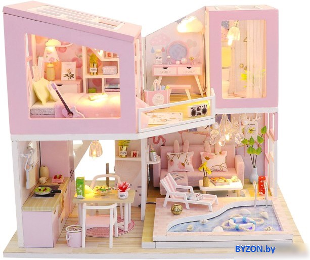 Румбокс Hobby Day MiniHouse Розовый фламинго M915 Румбокс Hobby Day MiniHouse Розовый фламинго M915