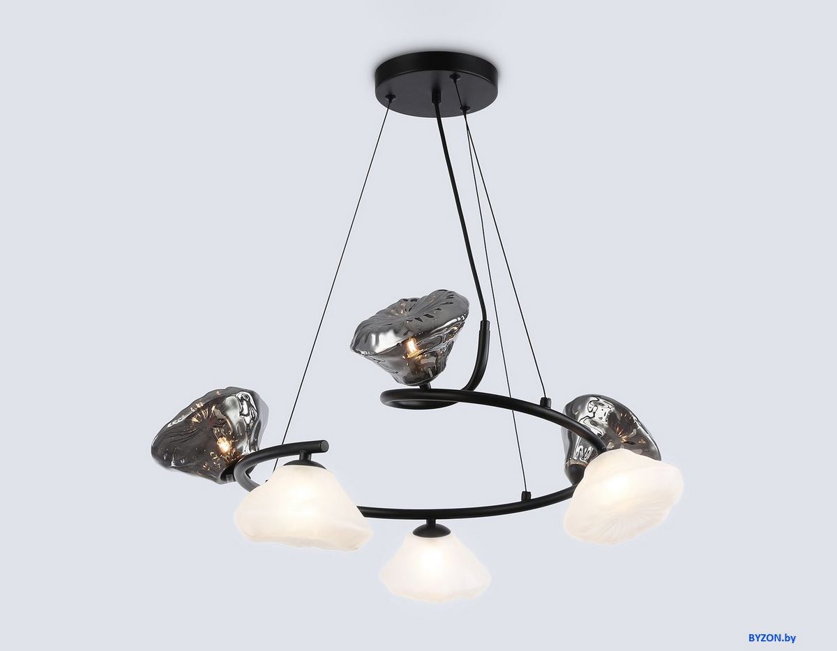 Подвесная люстра Ambrella LH15003/6 BK/FR/SM (черный/белый матовый/дымчатый) Подвесная люстра Ambrella LH15003/6 BK/FR/SM (черный/белый матовый/дымчатый)