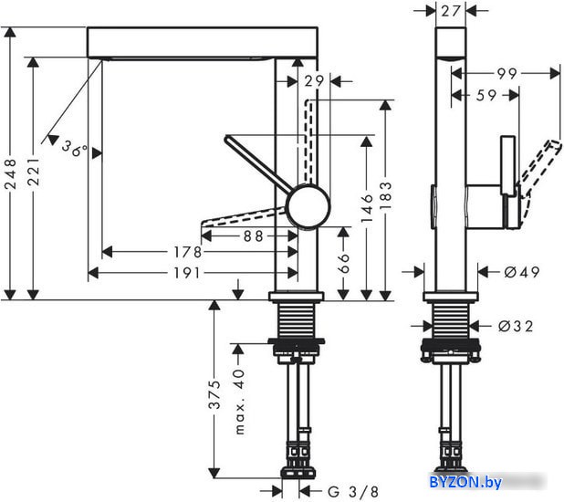 Смеситель Hansgrohe Finoris 76060000 Смеситель Hansgrohe Finoris 76060000