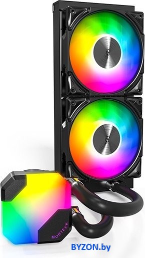 Жидкостное охлаждение для процессора Montech HyperFlow ARGB 240 (черный) Жидкостное охлаждение для процессора Montech HyperFlow ARGB 240 (черный)