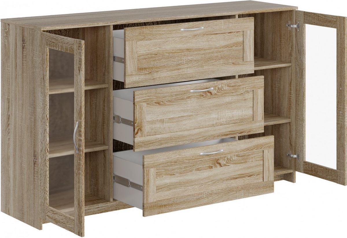 Тумба Mio Tesoro Сириус 2 двери со стеклом 156x95 2.02.03.370.3 (дуб сонома) Тумба Mio Tesoro Сириус 2 двери со стеклом 156x95 2.02.03.370.3 (дуб сонома)