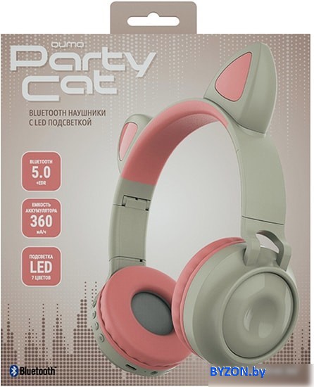 Наушники QUMO Party Cat 32303 (бежевый) Наушники QUMO Party Cat 32303 (бежевый)