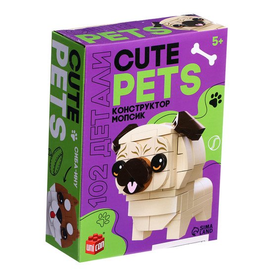 Конструктор Unicon Cute pets. Мопсик 9278946 Конструктор Unicon Cute pets. Мопсик 9278946
