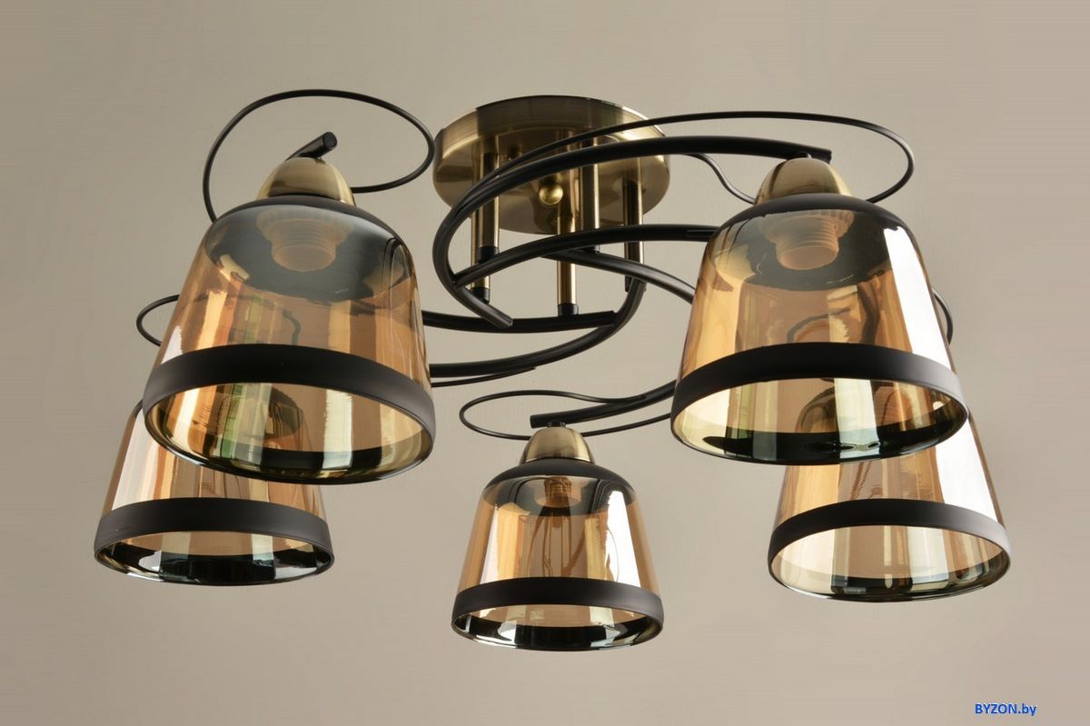 Люстра средней высоты Mirastyle BL-7605/5 AB+BK Люстра средней высоты Mirastyle BL-7605/5 AB+BK
