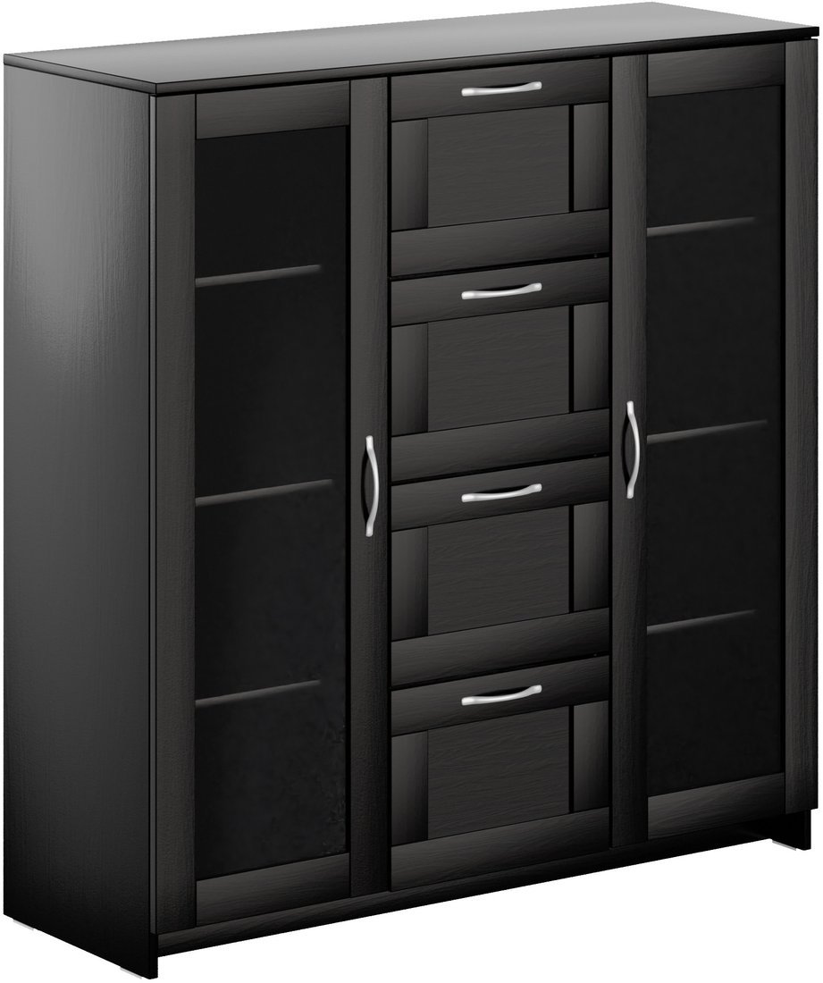 Тумба Mio Tesoro Сириус 2 двери со стеклом и 4 ящика 117x123 2.02.03.400.5 (дуб венге) Тумба Mio Tesoro Сириус 2 двери со стеклом и 4 ящика 117x123 2.02.03.400.5 (дуб венге)