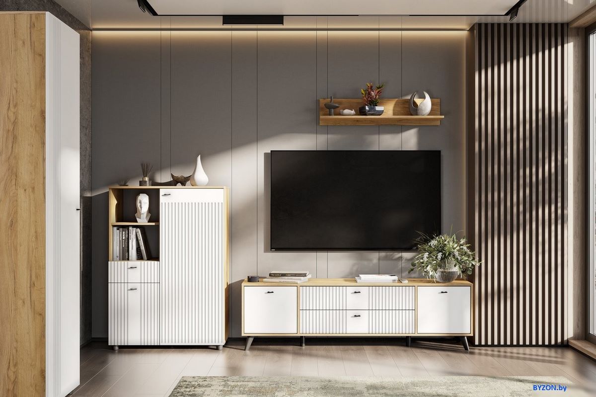 Тумба SV-Мебель МС Милан К (дуб золотой/белый матовый) Тумба SV-Мебель МС Милан К (дуб золотой/белый матовый)