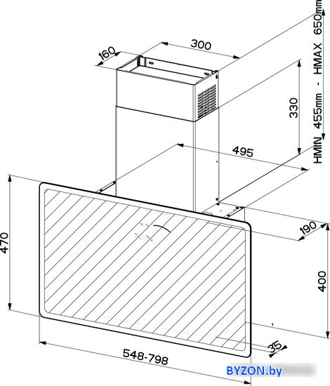 Кухонная вытяжка Faber V-Air Flat KL A80 330.0615.684 Кухонная вытяжка Faber V-Air Flat KL A80 330.0615.684