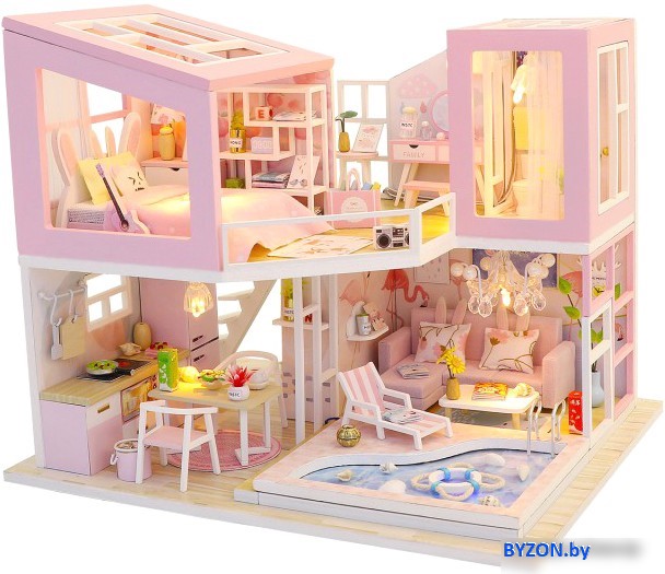 Румбокс Hobby Day MiniHouse Розовый фламинго M915 Румбокс Hobby Day MiniHouse Розовый фламинго M915